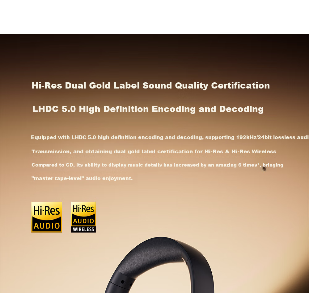 Manbuzhehuazai Evo Space Over-Ear Active Noise Cancelling Bluetooth Headphones, Bluetooth 5.4, Earth Brown, Dual Gold Certification, 93-Hour Battery Life, Compatible with Apple, Huawei, Xiaomi 12