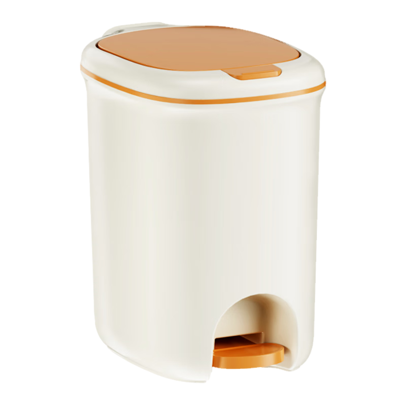 Wuyuehua Pedal Trash Can, 15L Capacity, Dual-Lid Design with Foot Pedal And Hand Press, Suitable for Bathroom, Living Room And Kitchen, with Lid