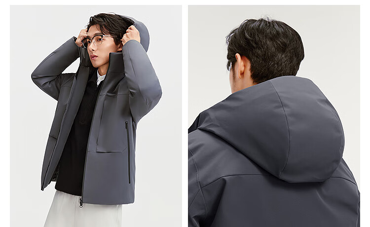 BOSIDENG 25-Year Winter Men's Loose Fit Short Goose Down Jacket Thickened Business Commuter Celebrity Style Coat 3