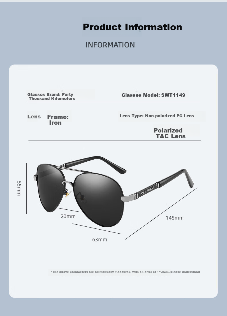Siwangongli Aviator Sunglasses for Men, Driving And Fishing Specialized Glasses, Photochromic Cool Toad Polarized Night Vision Driving Sunglasses 11