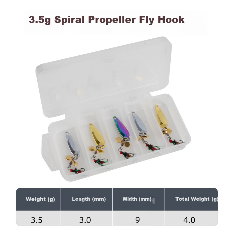 Erciyuan Lure, Fly Hook, Micro Bait, Long-Casting Fly Hook, Spoon Fishing Set, Mosquito Bait, Fly Bait, 3.5g