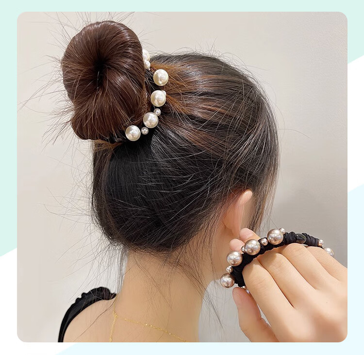 CHIMERA 4-Piece High-Elasticity Dual-Use Hair Ties, Bun Maker, Hair Bands, Hair Accessories, Women's Mid-Autumn Festival Gift 12