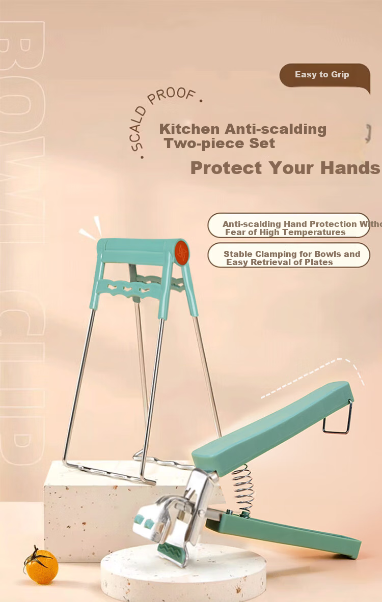 Dipuer 304 Stainless Steel Anti-Scalding Bowl Gripper, Steaming Plate Tongs, Bowl Lifter, Pot Lid Grabber, Dish Carrier 1