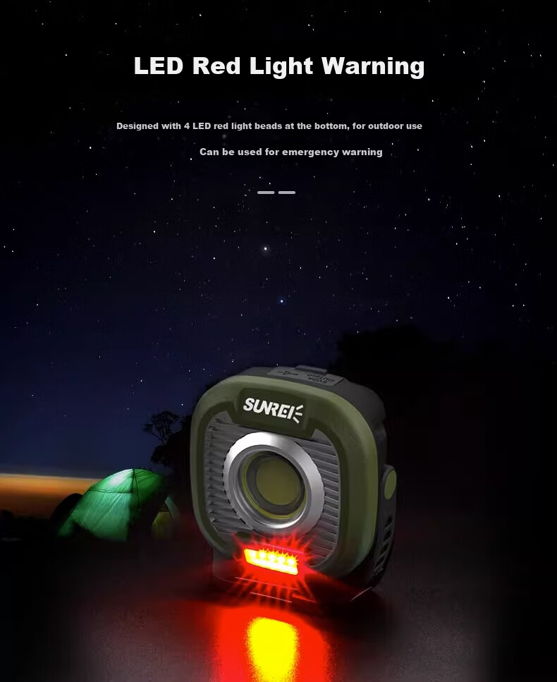 Shanlishi Outdoor Camping Light, Campsite Lamp, Rechargeable Tent Light, Magnetic Work Light, LED Outdoor Lighting, Army Green Color 9
