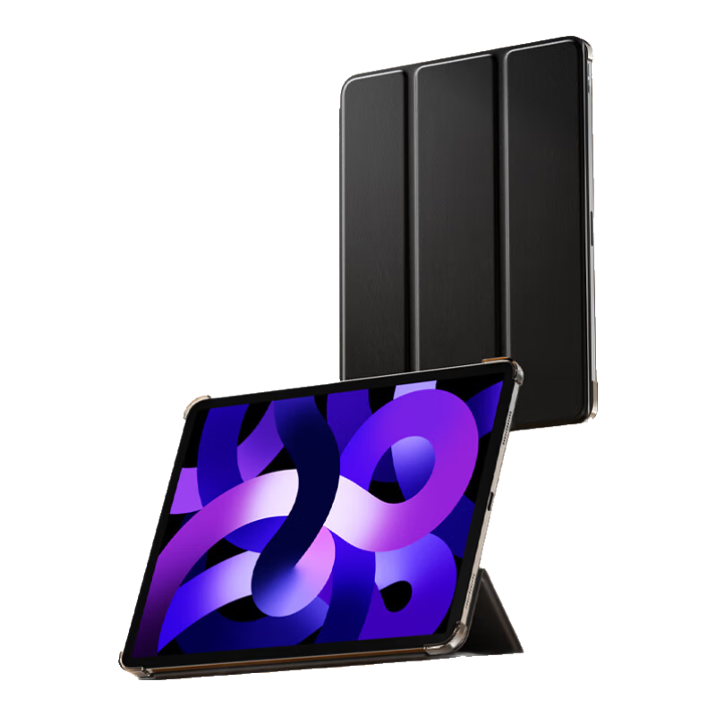 BIAZE Compatible with 2022/20 IPad Air5/4 Case, 10.9-Inch Apple Tablet Protective Cover, Full-Screen Smart Sleep/Wake Anti-Drop PB238-Kongang Black