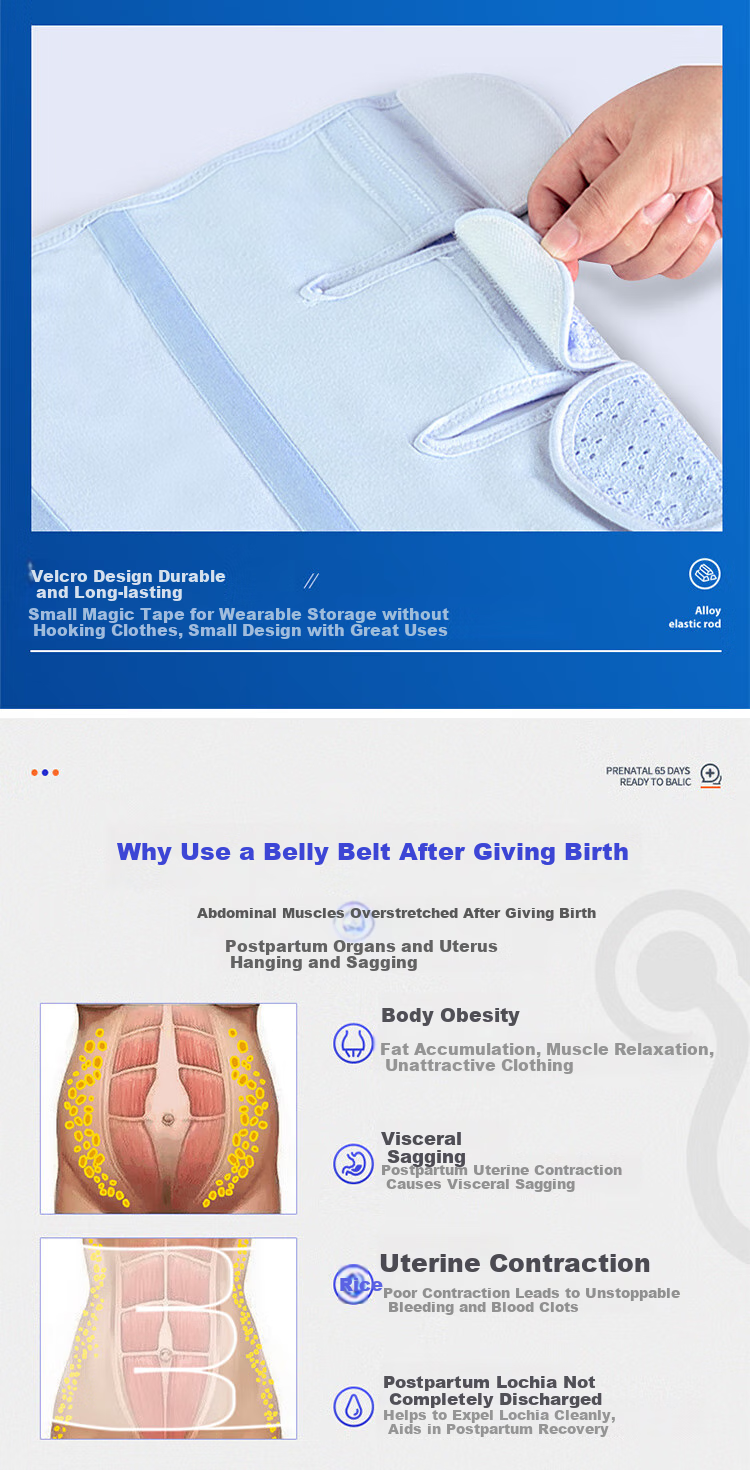 Beilaikang (Balic) Postpartum Belly Wrap, Abdominal Binder, Xinjiang Cotton, Suitable for Natural And C-Section Delivery, Universal Shaping Garment, Gray, One Size Fits All 13