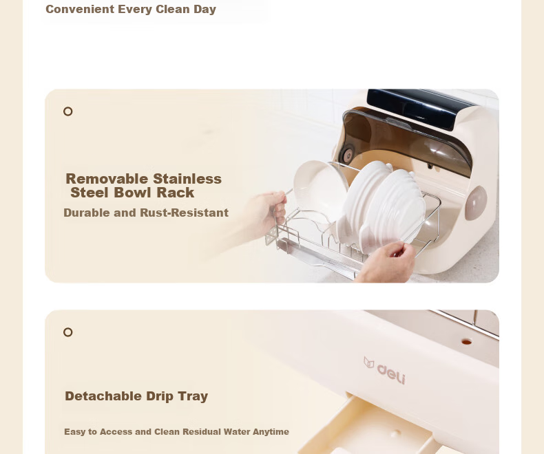 Deli Baby Bottle Sterilizer with Drying UV Sterilization Machine, Mini Small Bowl And Chopstick Disinfection And Drying Machine, LD502 White 22