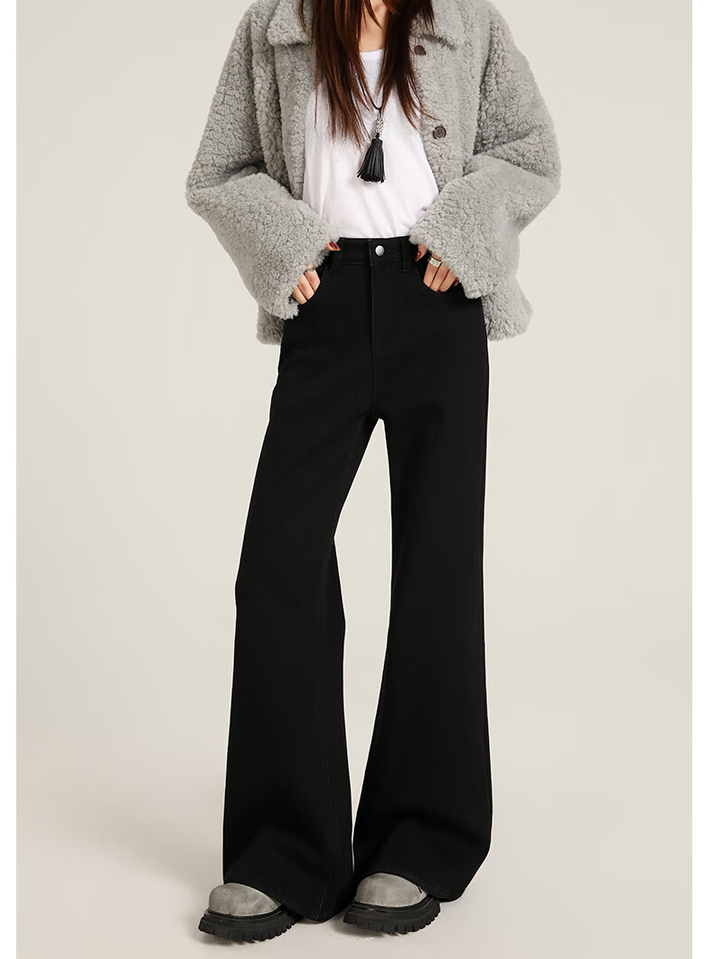 Xueqiman Women's Flared Jeans 2026 Spring High Waist Stretch Slim Fit Floor-Length Bell Bottoms 18