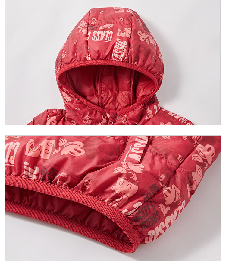 Disney Baby Kids Down Jacket 2026 New Red Lunar New Year Warm Autumn Winter Coat for Boys and Girls 11