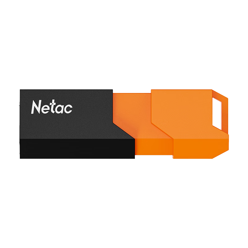 Netac 64GB USB 2.0 UA92 Dual-Use Car and Computer Flash Drive Orange Black Slide Design Encrypted USB Drive for Bidding Software