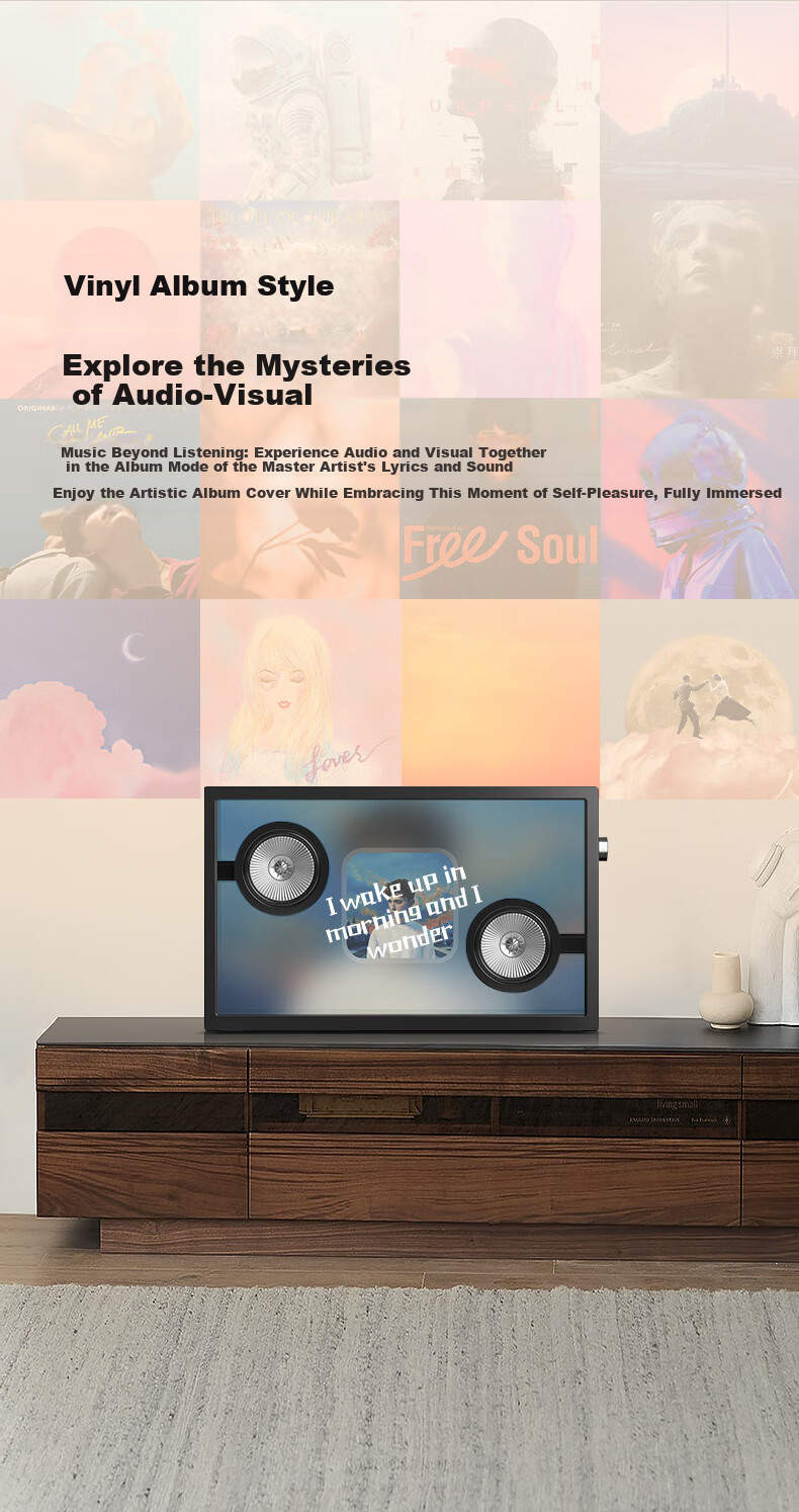 ART'MASTER Art 1 Floating Transparent Lyrics Speaker, Visual Desktop Bluetooth Speaker, Home Living Room Bedroom Speaker, Smart Home Birthday Gift 3