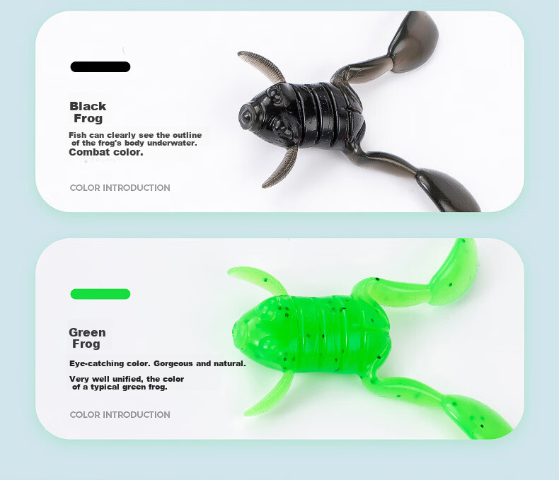 Kemailei Frog Fishing Lure Set, 10g, for Bass And Snakehead Fish, Suitable for Wild Fishing, Artificial Bait, Soft Bait, Leiwang 9