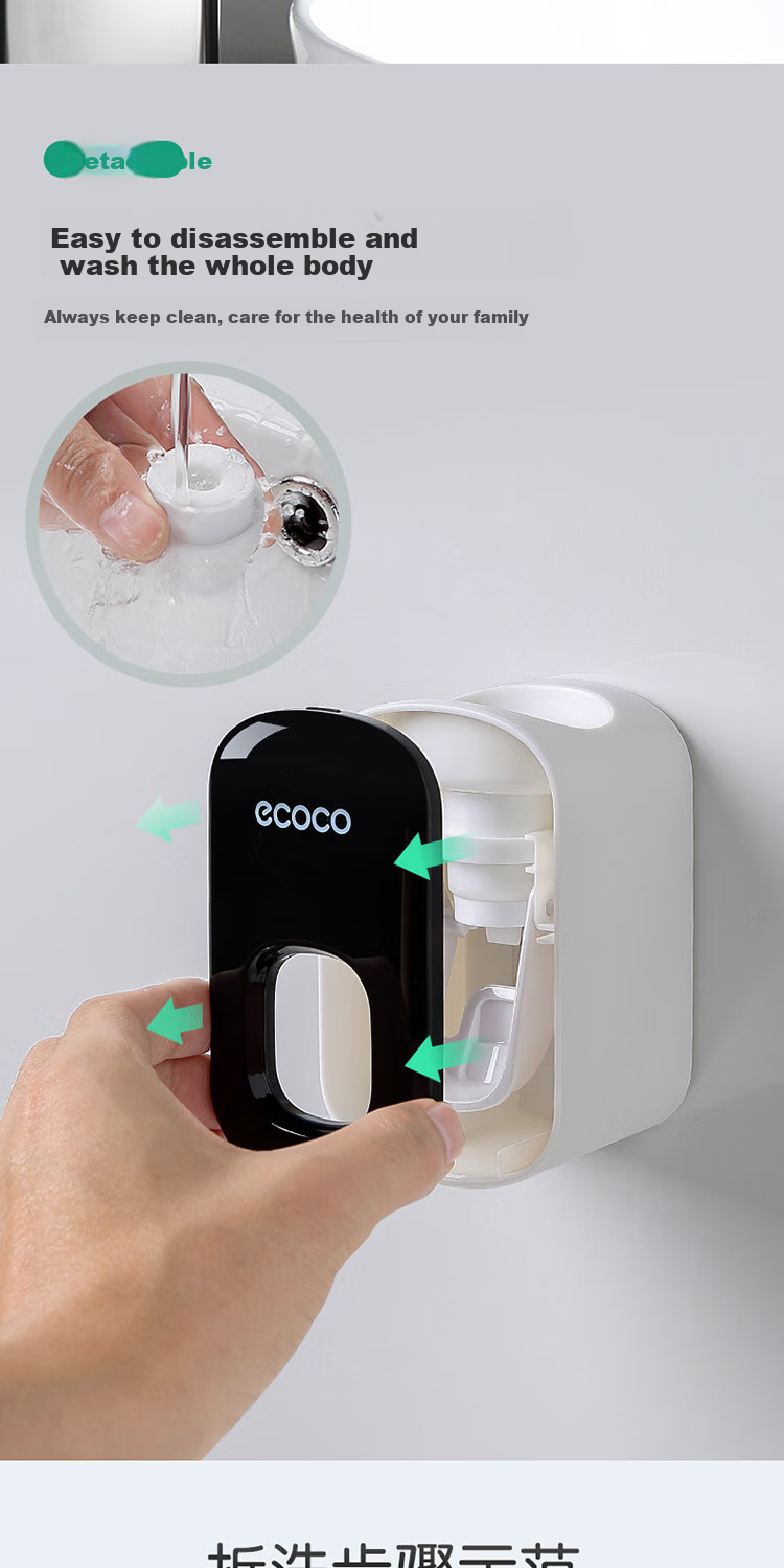 Ecoco Toothbrush Holder, No Drilling Required, Mouthwash Cup, Brushing Cup, Wall-Mounted Toothpaste Storage Rack, High-End Couple's Double Toothbrush Hanger 7