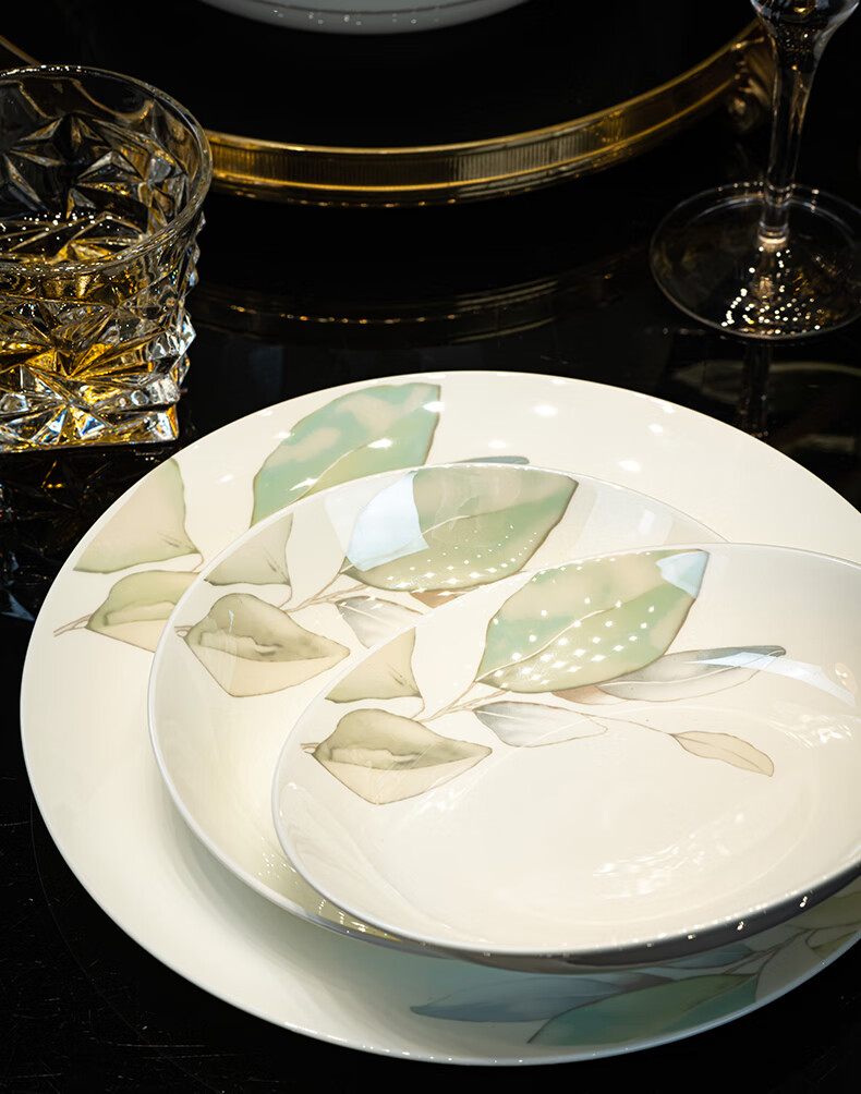 Haoya Jingdezhen Ceramic Dinnerware Set, 8-Inch Plates, 4-Pack 15