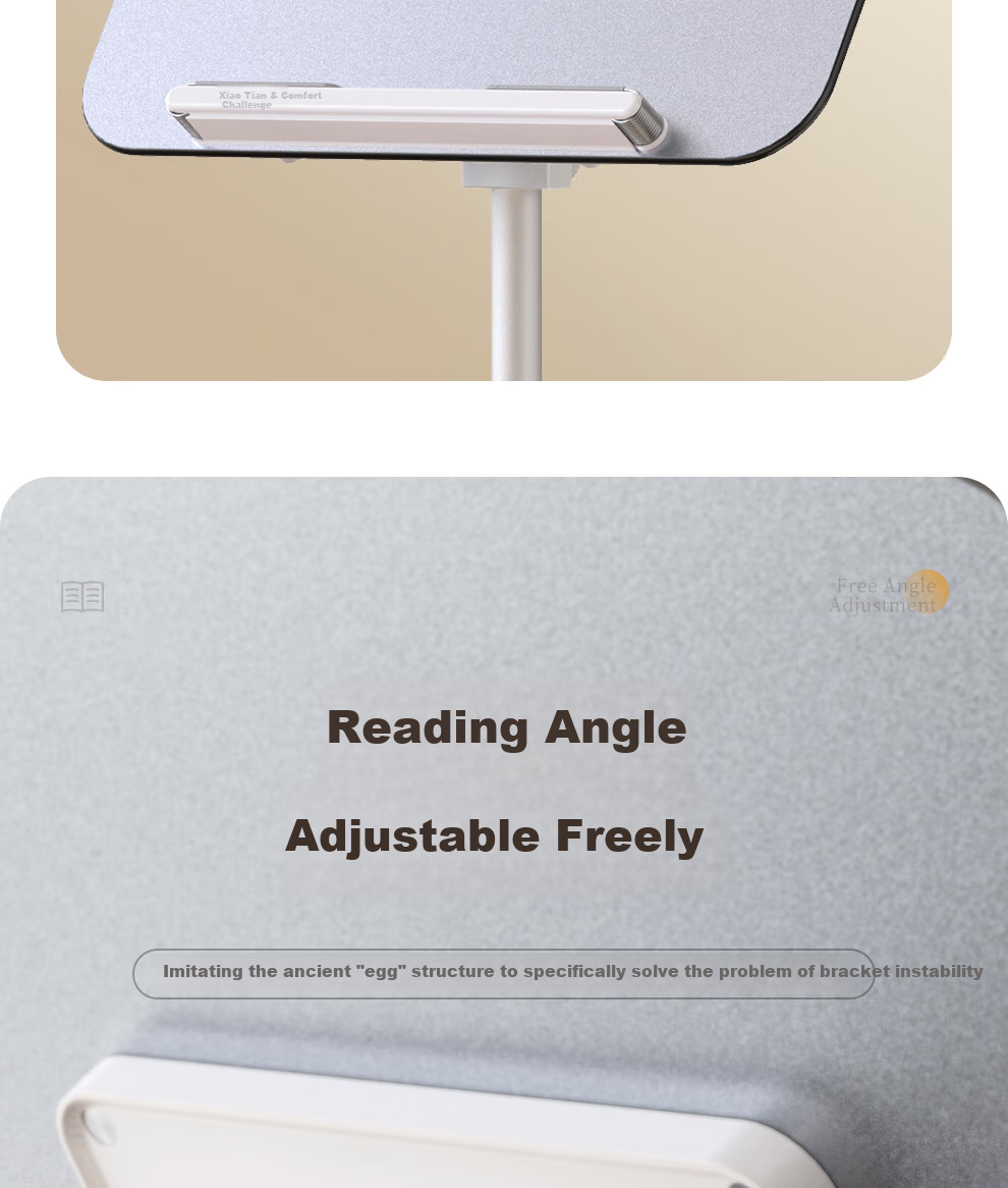 Xiaotianweilai Adjustable Floor Reading Stand, Standing Bookshelf for Picture Books And Sheet Music, Reading Device for Computer And Tablet, Anti-Lowering Head Posture, Back-To Essential, Wooden Reading And Writing Platform 3