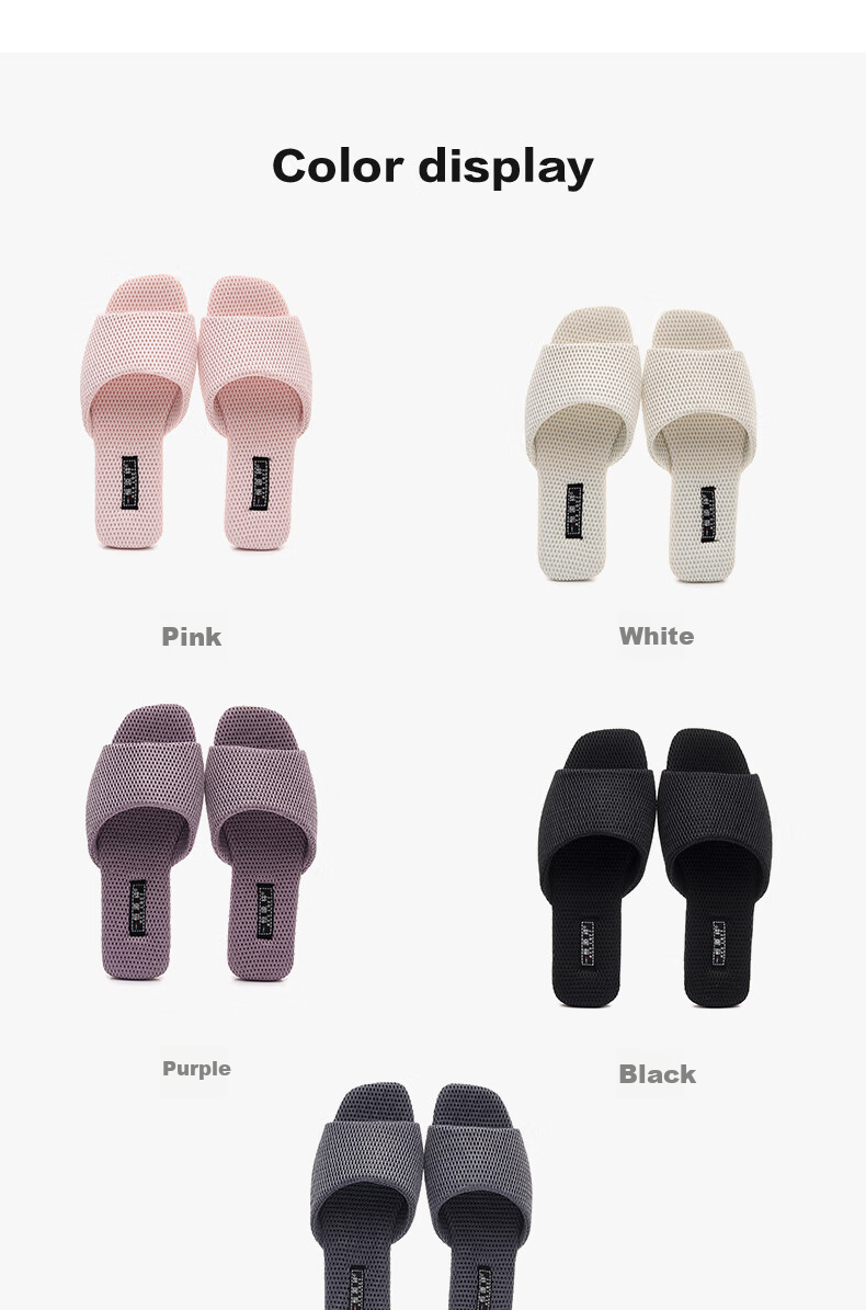 Hengyuanxiang Breathable Mesh Sandals for Couples with Cowhide Soles, Non-Slip Open-Toe Home Slippers for Men And Women, Summer, White, Size 40-41 5