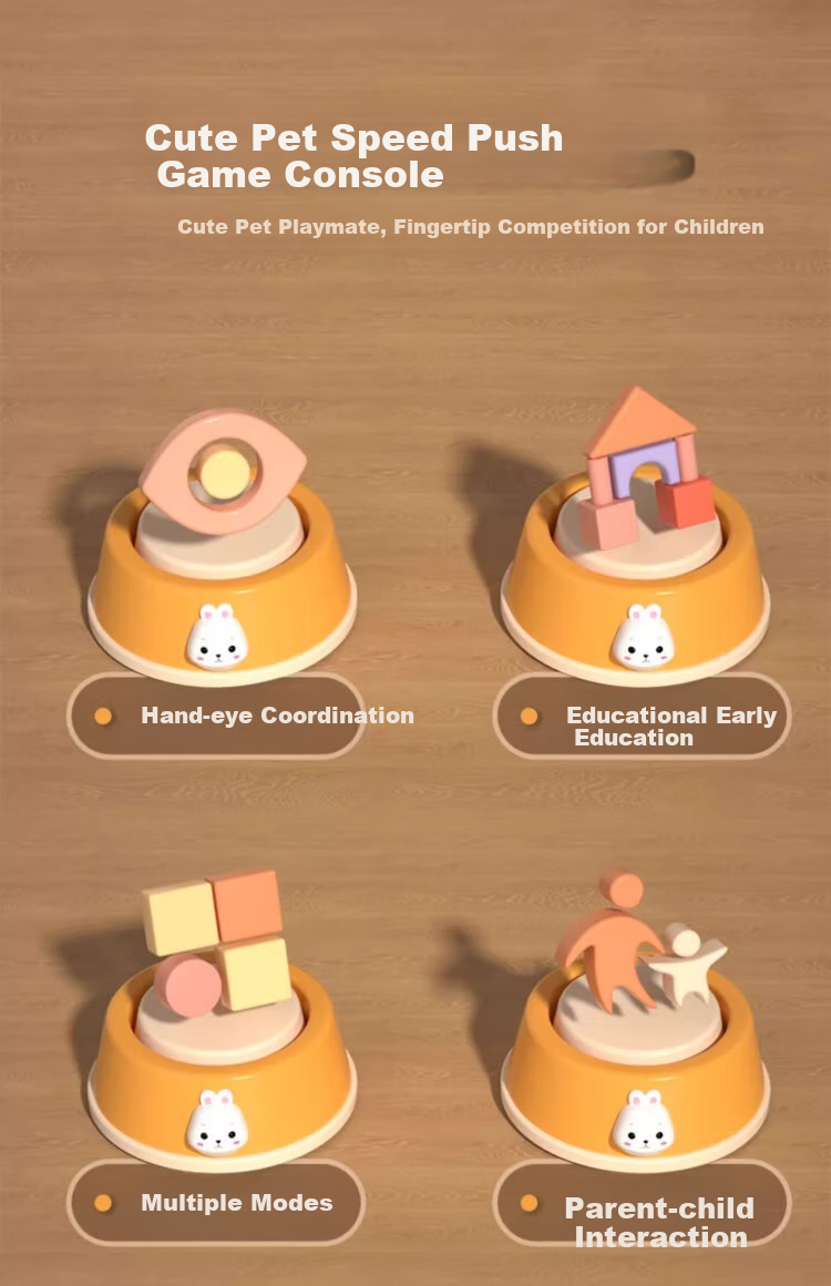Lankupa Push-Push Toy, Children's Stress Relief Mini Game Console, Level-Clearing Speed Push Whack-A Game, for Boys And Girls Aged 3-6, National Day Gift 2