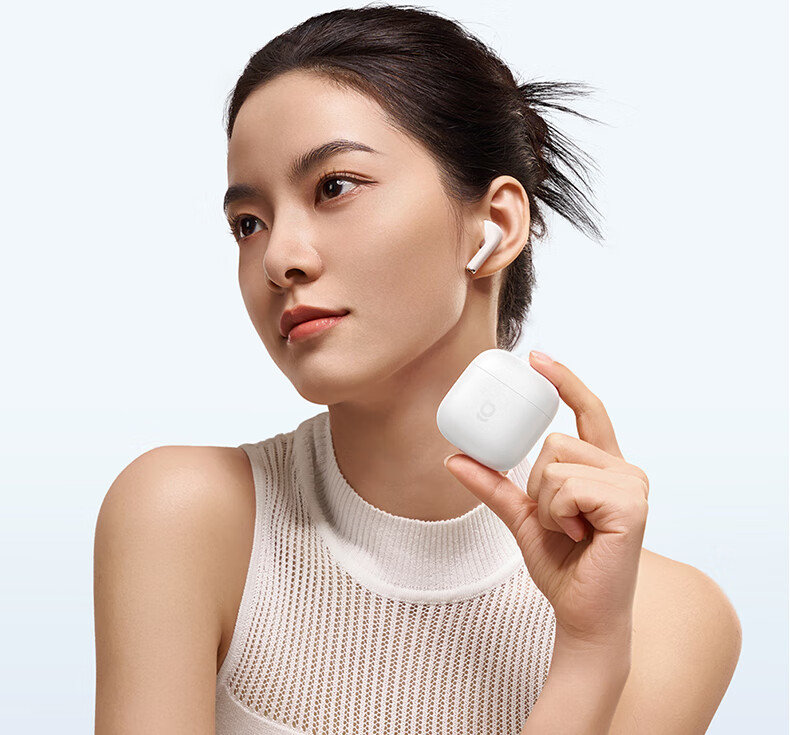 BASEUS W04 Semi-In-Ear True Wireless Bluetooth Earphones New Upgrade Premium Sound Quality 60H Long Battery Life Compatible with Apple Huawei Vivo Honor Oppo Phones Gift 2