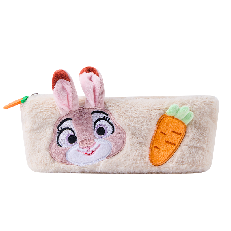 Disney Zootopia Plush Pencil Case for Girls, Large Capacity Cute Stationery Bag for Elementary to High School Students, School Supplies