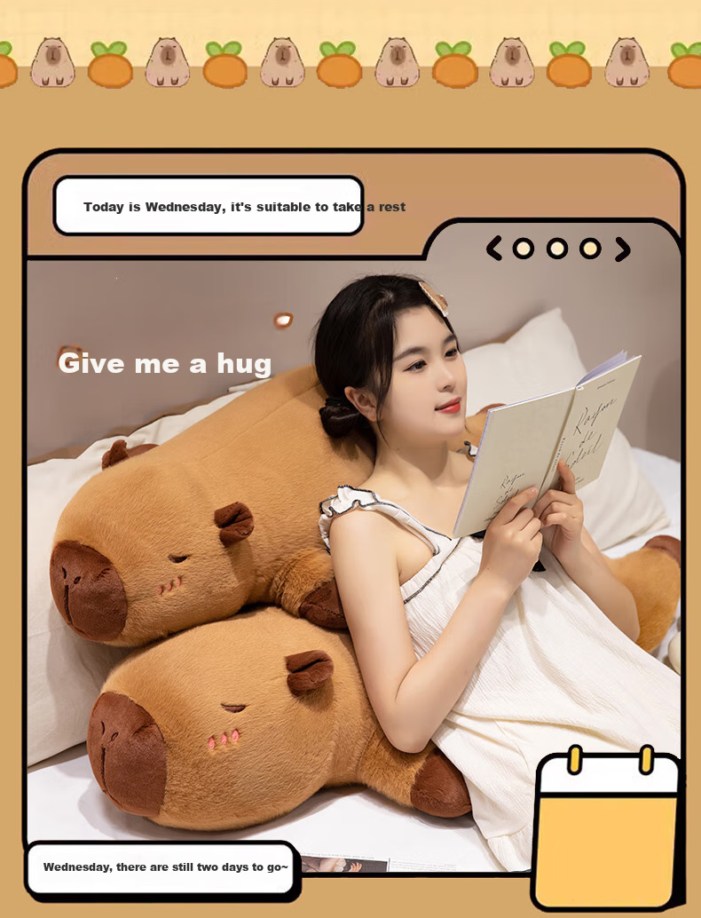 Beishangxing Capybara Plush Pillow Toy, Large Stuffed Animal Doll for Boys And Girls, Sleeping Long Pillow, Birthday Gift for Girls 7