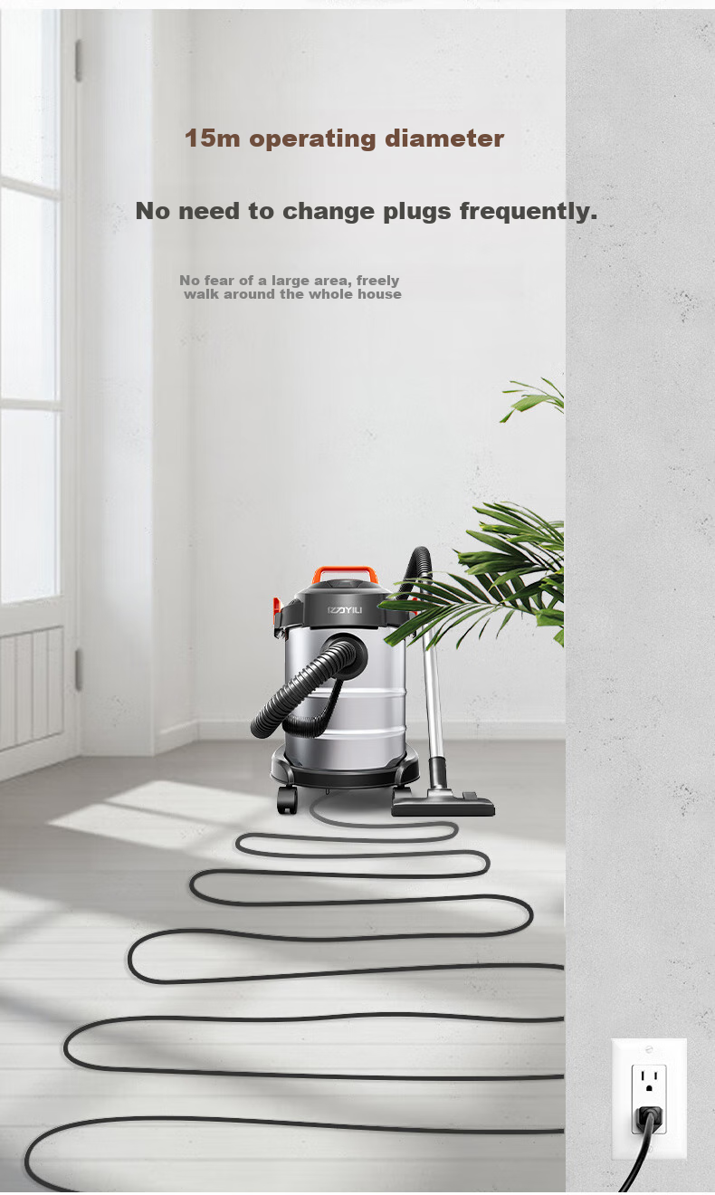Yili Vacuum Cleaner, Car And Home Use, Handheld Canister Type, 22000pa Ultra-Strong Suction, Industrial Cleaning, Carpet And Bed Powerful Vacuum for Cat Hair Removal, Small Dust Removal Device, 6253-10L 12