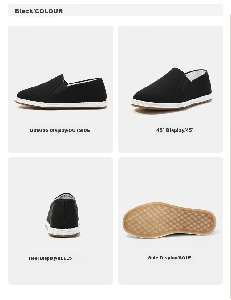 Lao Mei Hua Classic Scarf Style Old Beijing Cloth Shoes Men Breathable Thousand-Layer Sole Slip-On Lazy Shoes Black Size 44 5