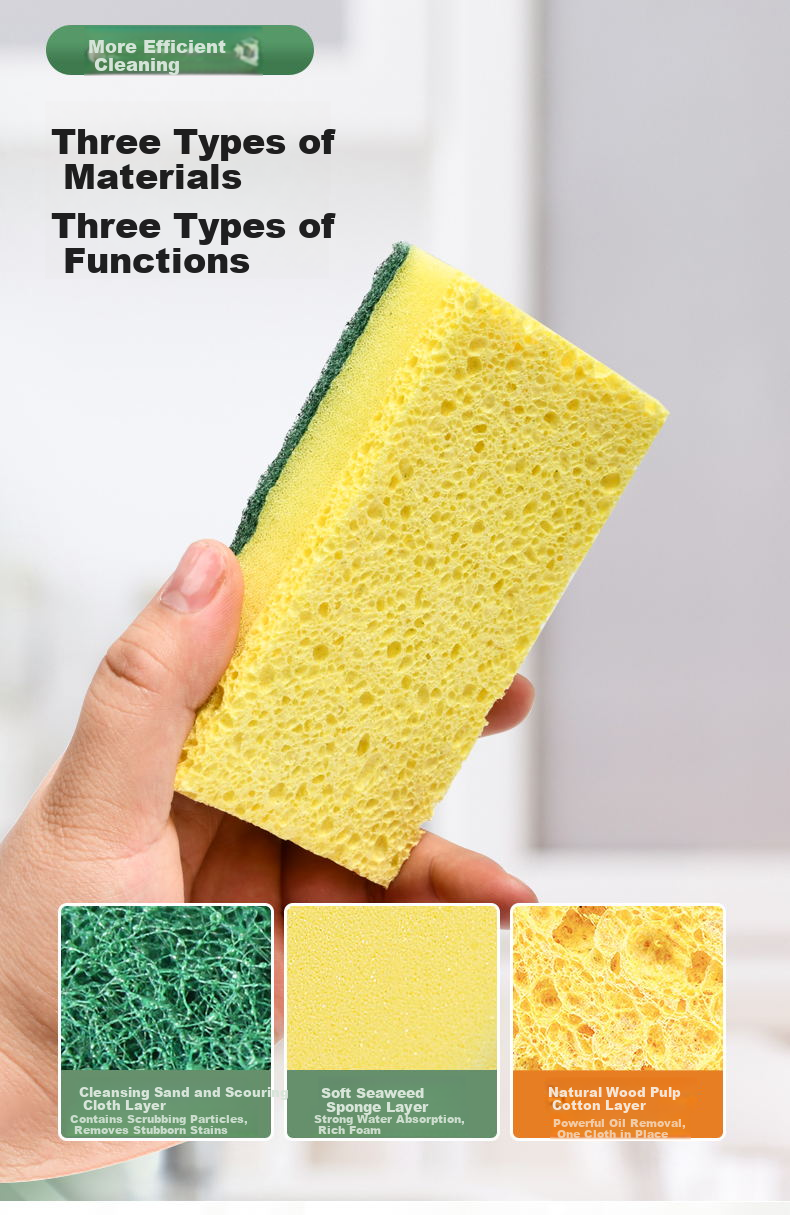 Sulida Kitchen Cleaning Cloths 5-Pack Non-Greasy Easy-Clean Dish Towels Absorbent Hand Towels Household Table Cleaning Rags 3