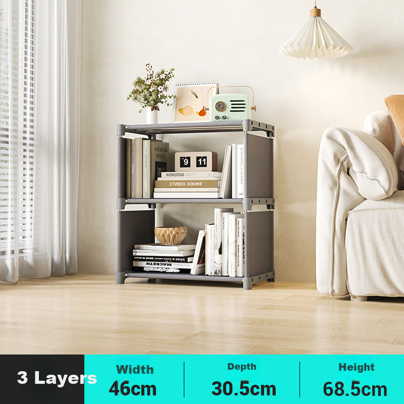 Jialiren Floor Bookshelf, Desktop Storage Rack for Students, Simple Bookcase for Dormitory And Home Use, Multifunctional Storage Shelf