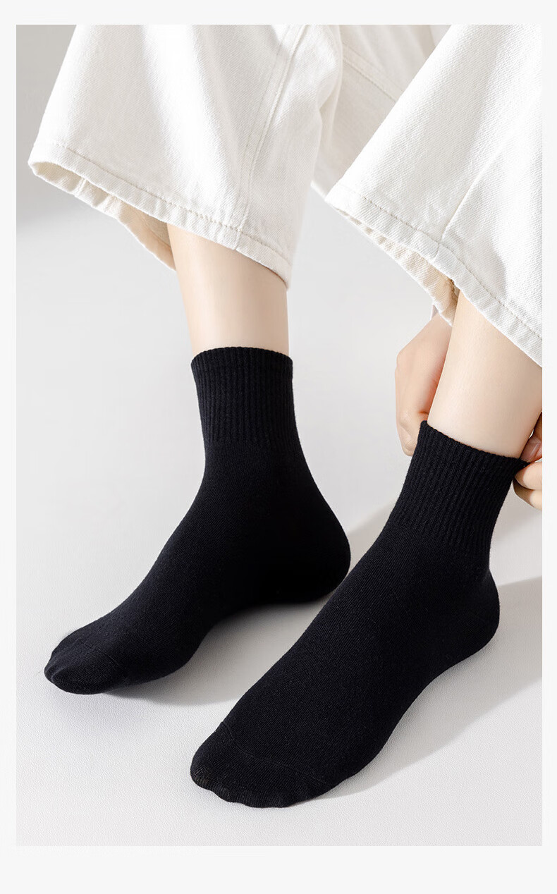 VICTORIATOURIST 10 Pairs Women's Sports Casual Cotton Socks Spring Summer Breathable Running Short Tube Sweat-Absorbing Odor-Resistant Solid Color Socks 15