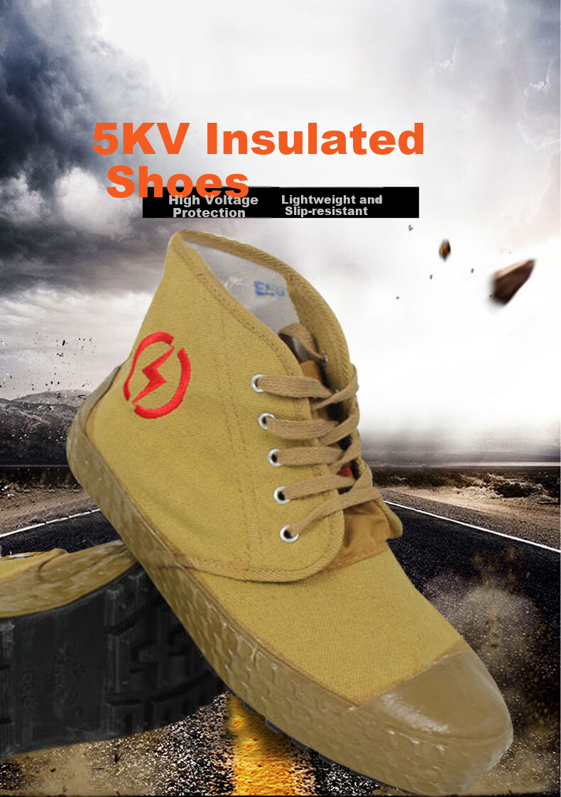 Shengan Insulation Shoes, 5kv Safety Electrician Insulation Shoes, Labor Protection Canvas, Size 45, 1 Pair, CW240242 1