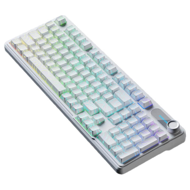 EWEADN V102 Wired Keyboard Multifunctional Knob Screen Display Mechanical Feel RGB Silent Membrane Keyboard High-Quality Side-Engraved 99-Key for PC Laptop Office