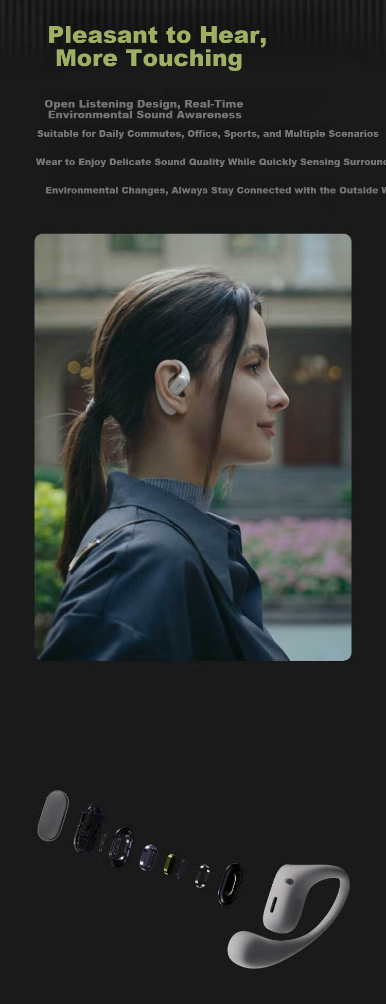 HUAWEI FreeArc Earphones, Bluetooth Sports Open-Ear Headphones, Secure Fit, Open Listening, IP57 Dust And Water Resistant, Warm Cloud White, Suitable for Men And Wome 14