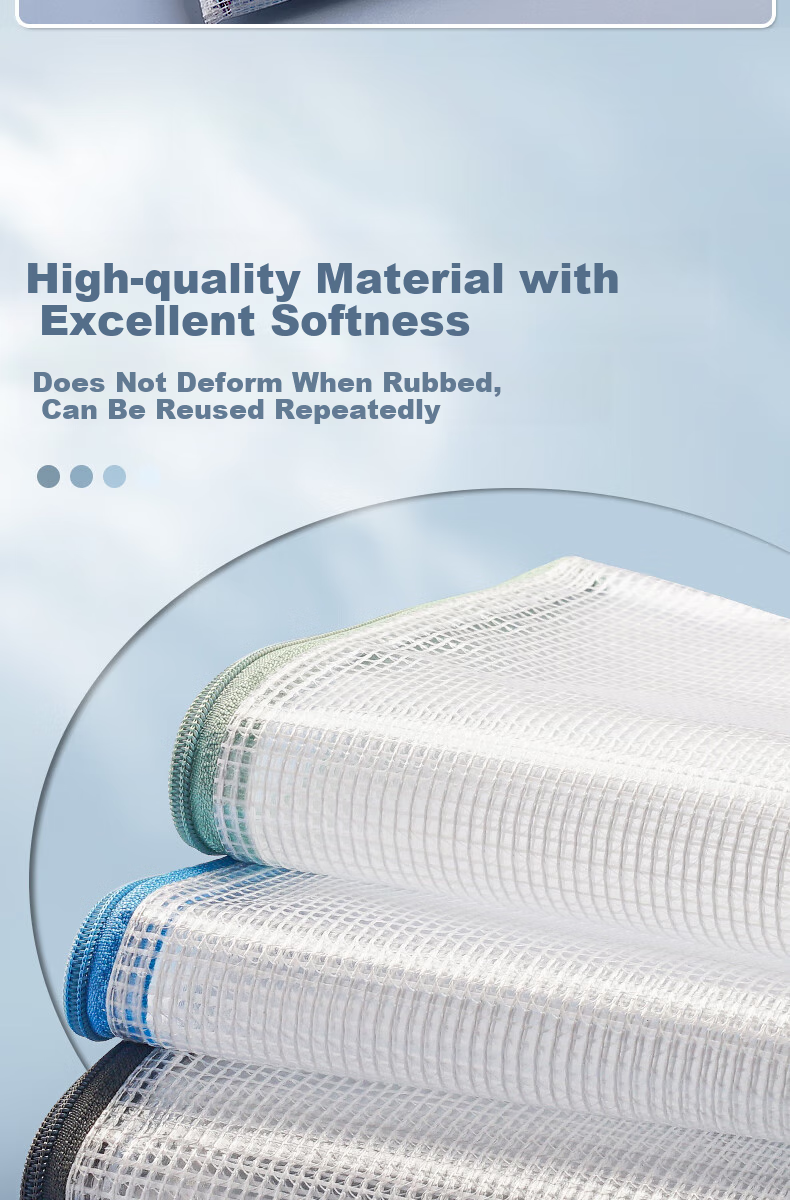 Licao File Bag Zipper Bag A4 Mesh Transparent Exam Paper Storage Bag for Middle School Entrance Exams And Elementary School Students, Subject Pouches, Large Capacity Office File Folder Macaron Color 10 Pieces 7