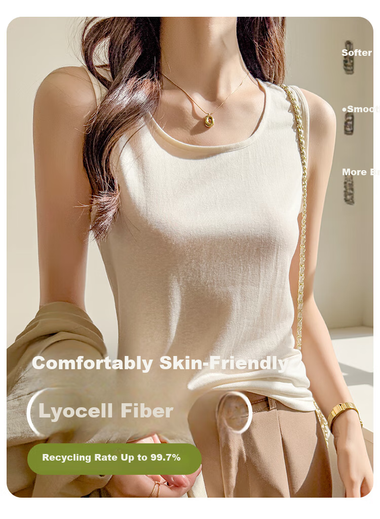 Dushiliren Snowflake Lyocell Camisole Tank Top for Women, All-Season Undershirt, Loose-Fitting Sleeveless T-Shirt, Suitable for Outer Wear, Flattering And Slimming 2