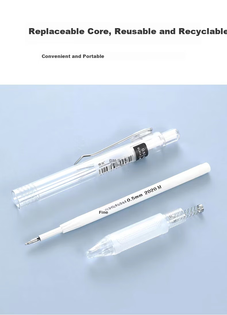 Dongmi Gel Pen, Signature Pen, Water-Based Ink, 0.5mm ST Tip, Retractable, Quick-Drying, for Exam Practice, Students, Office Use, Elementary to High School Exams, Postgraduate Entrance Exam Preparation, Essential Blue Color, 3 Pens DM911A 5