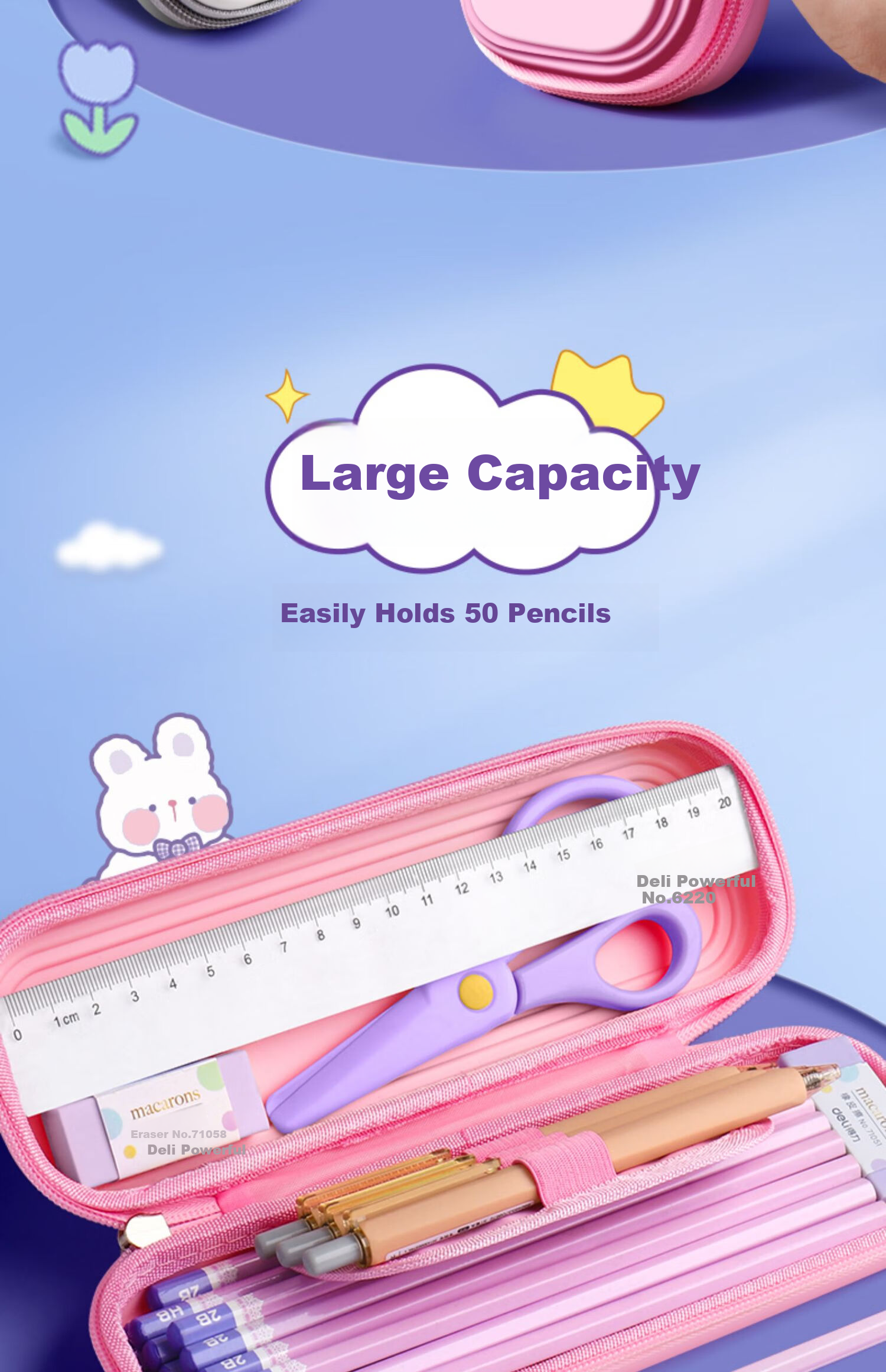 [Lowest Price Online] Shuxing Cartoon Pencil Case for Boys, Waterproof PP Stationery Pouch, Large Capacity Layered Pencil Box for First Grade Elementary School Boys, Kindergarten Pencil Case 1