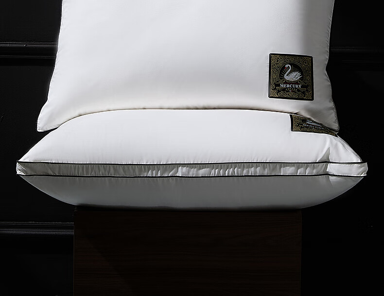 Mercury Home Textiles Pillow 95% White Goose Down Pillow Five-Star Hotel Down Pillow 120-Thread Count Class A Neck Support Cervical Pillow Single 13