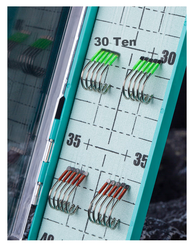 Minjianyiren Pre-Tied Double Hook Fishing Rig with Adhesive for Bighead Carp And Silver Carp, Pre-Tied Finished Product, Anti-Tangle Hook for Big Fish with Barbs 9