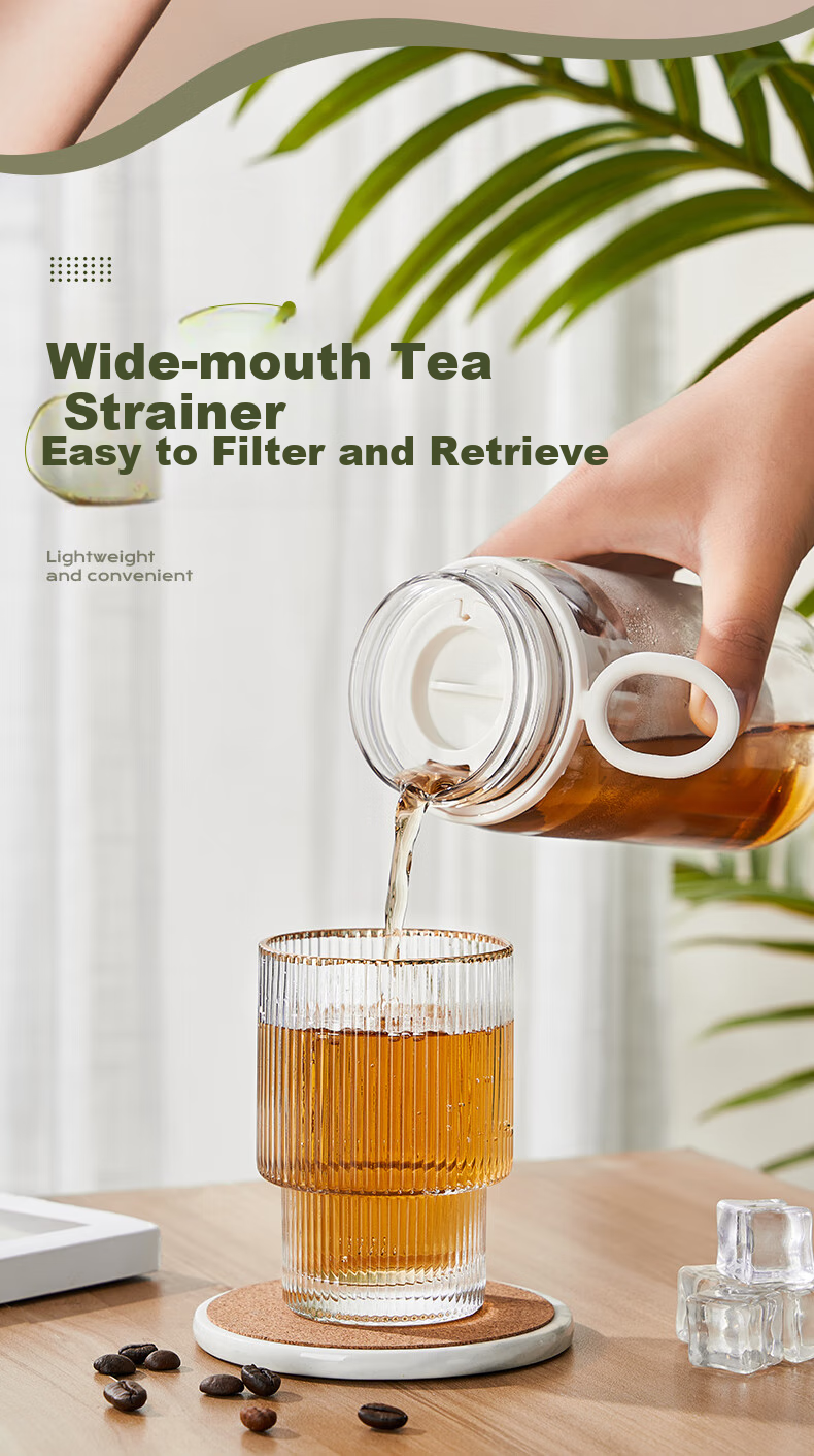 Cica Water Bottle for Women, Tea Infuser Cup, Heat-Resistant with Scale, Transparent Cold Brew Cup for Students And Men, Summer Seaso 4