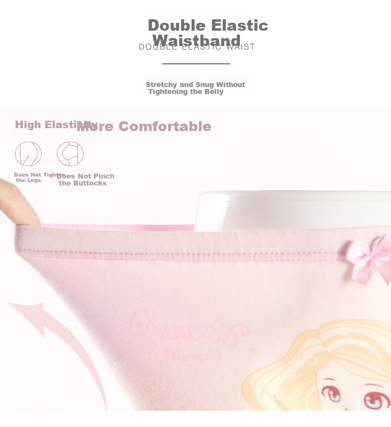 Duomiaowu Girls' Antibacterial Breathable Underwear, Children's Boxer Briefs, Girls' Triangle Shorts, K00060 Triangle Panties, Size 140 7