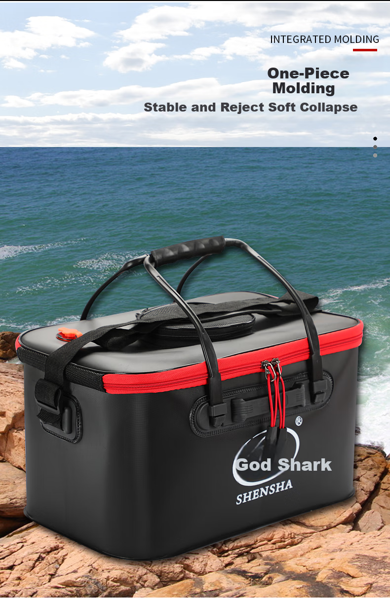 Shensha Folding EVA Fishing Bucket with Handle, Thickened Portable Small Water Bucket for Catching Fish And Live Fish, Fishing Tackle 3