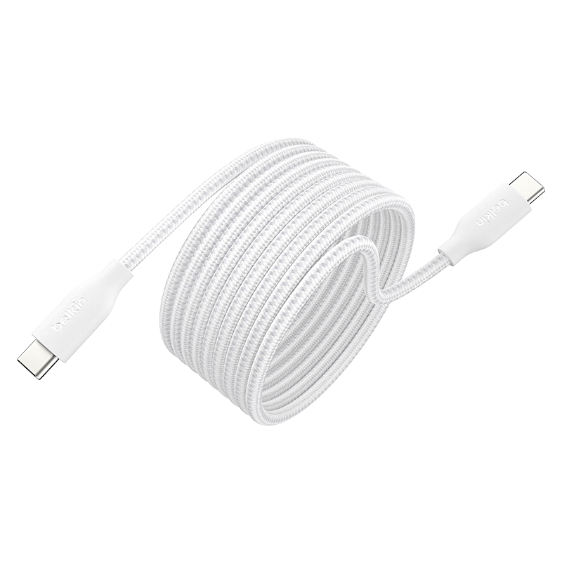 BELKIN Apple Data Cable 240W Fast Charging Dual Type-C Magnetic Cable for iPhone 17 MacBook Power Cable 2m White CAB028