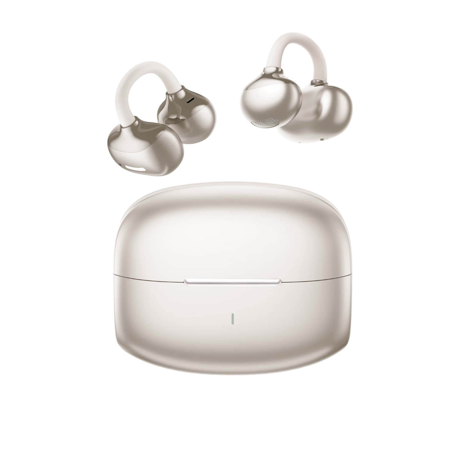 OKSJ 2025 New Bluetooth Ear Clip True Wireless Open Bone Conduction Concept Earphones Non-In-Ear Sports Call HiFi Sound HY-20 Yunyan Beige