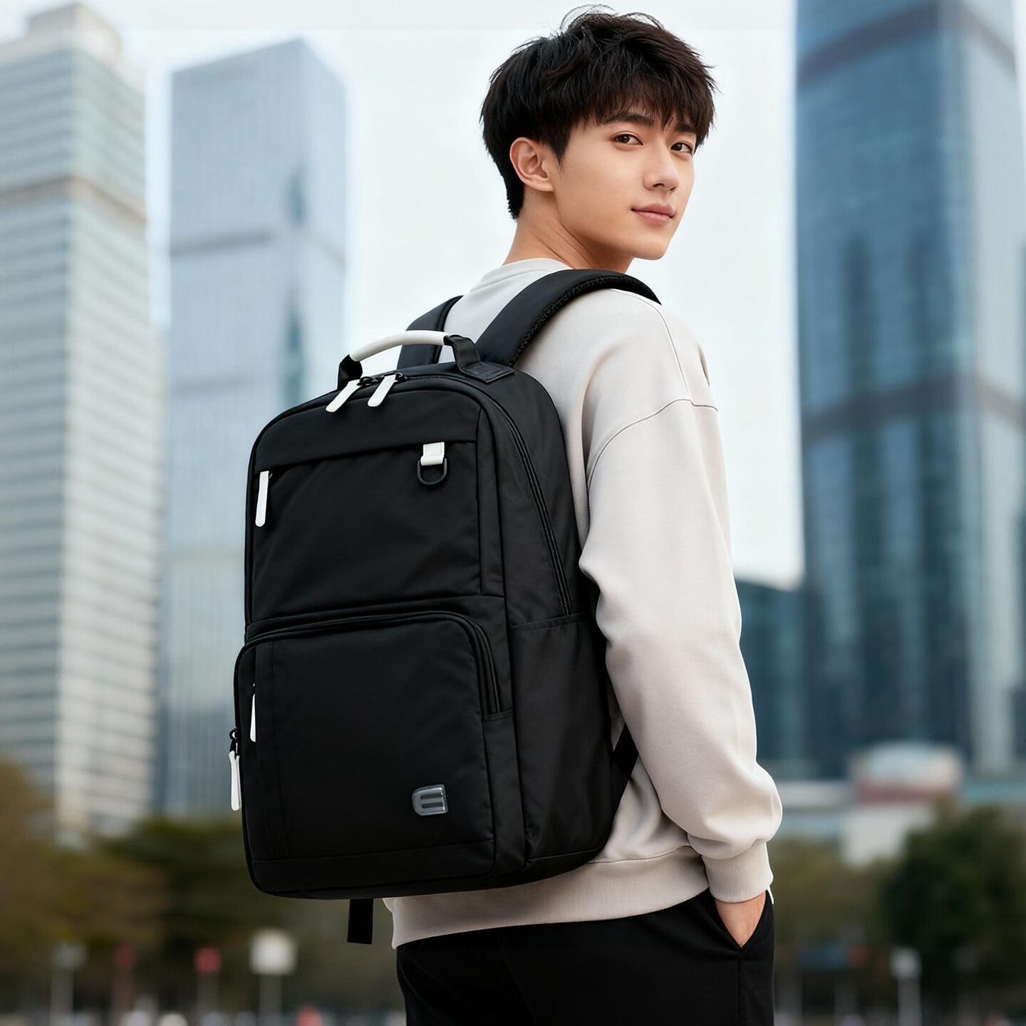 Edison Business Commuter Travel Backpack Laptop Bag Men's Backpack Y108-1 Classic Black