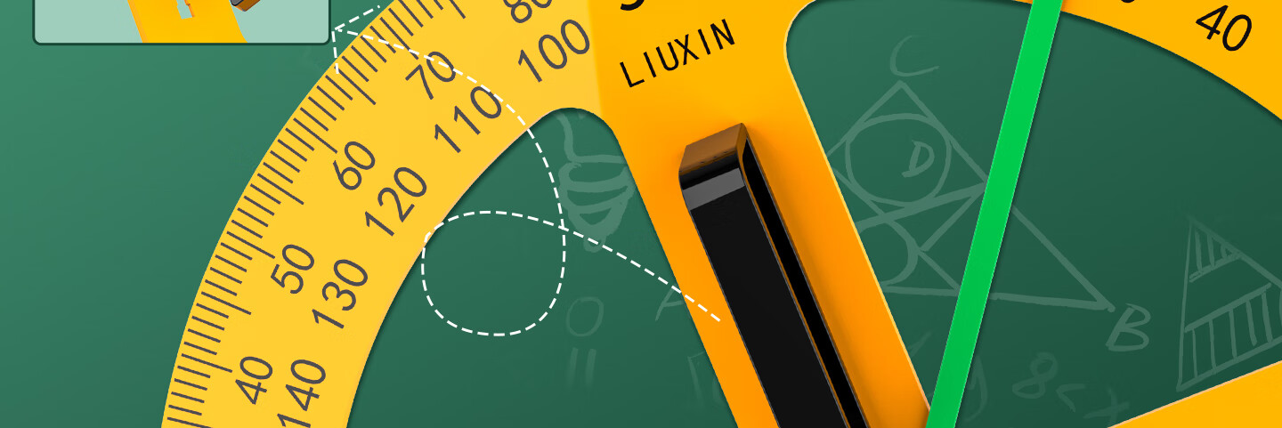 Liu Xin Magnetic Protractor Triangle Ruler Teaching Aid Math Tool for Elementary and Middle School Students Back to School Teacher's Day Gift 2