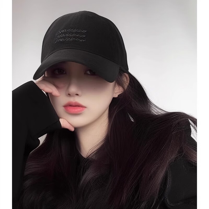MiiOW Women's Baseball Cap, Korean Style Casual Sun Hat, Black