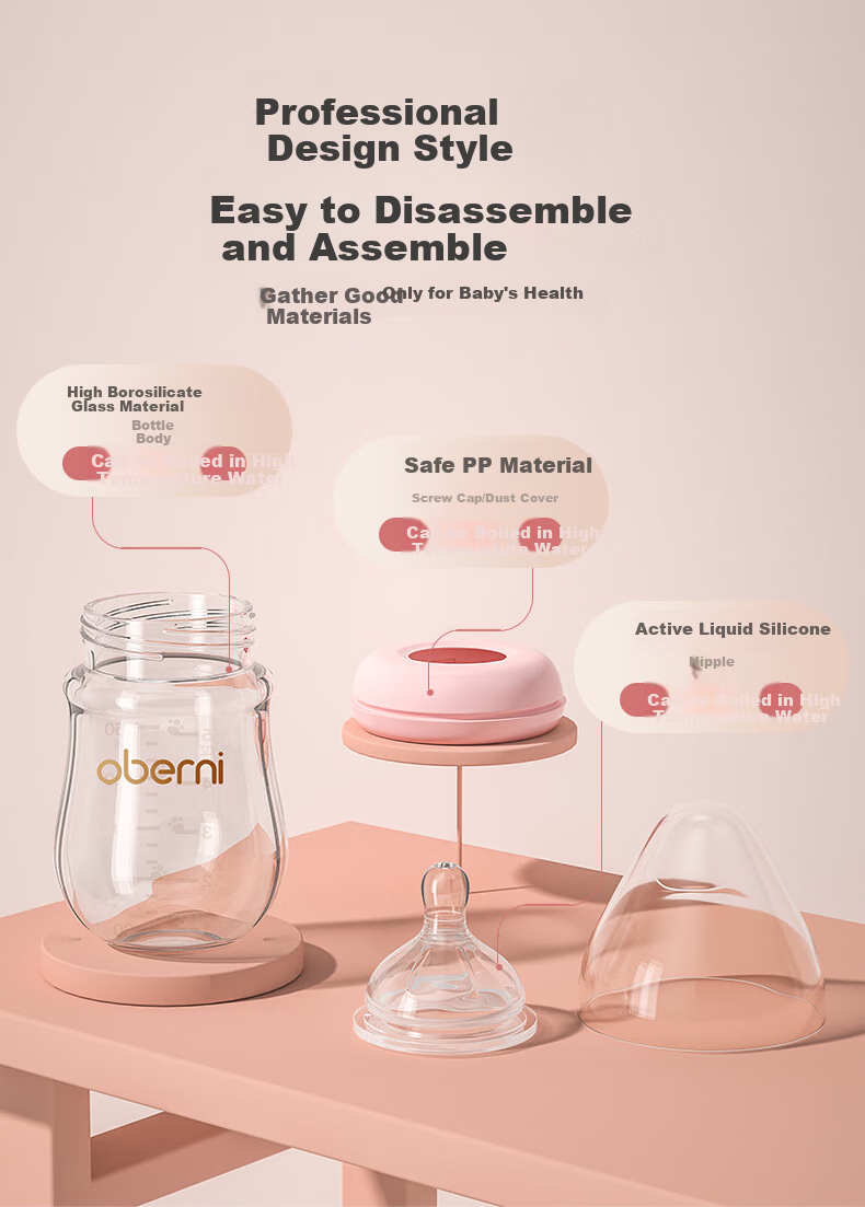 Oubeini Newborn Baby Bottle, Infant Bottle, Glass Bottle, Newborn Baby Bottle for 0-3 Months, 120ML 9
