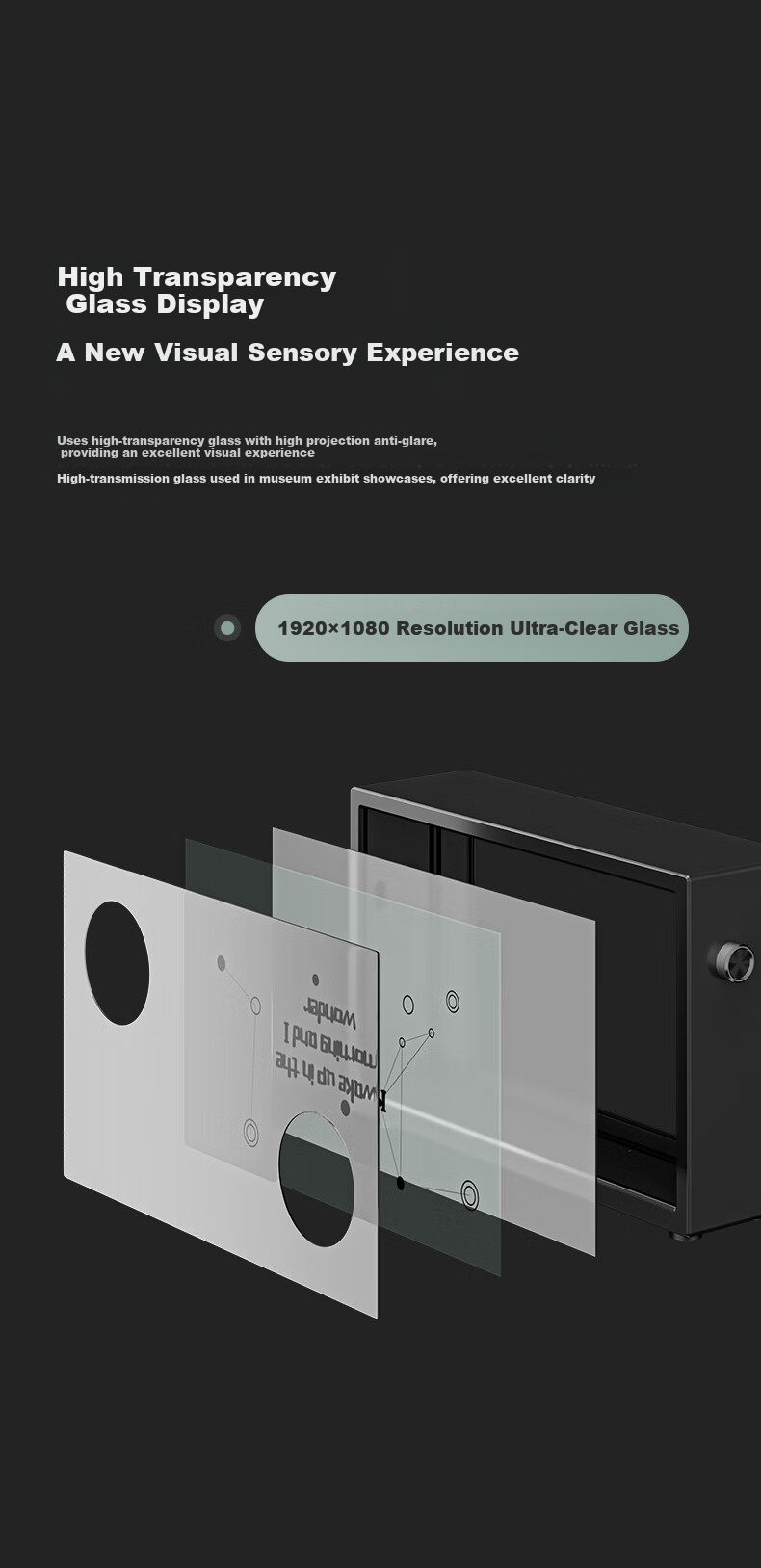 ART'MASTER Art 1 Floating Transparent Lyrics Speaker, Visual Desktop Bluetooth Speaker, Home Living Room Bedroom Speaker, Smart Home Birthday Gift 2