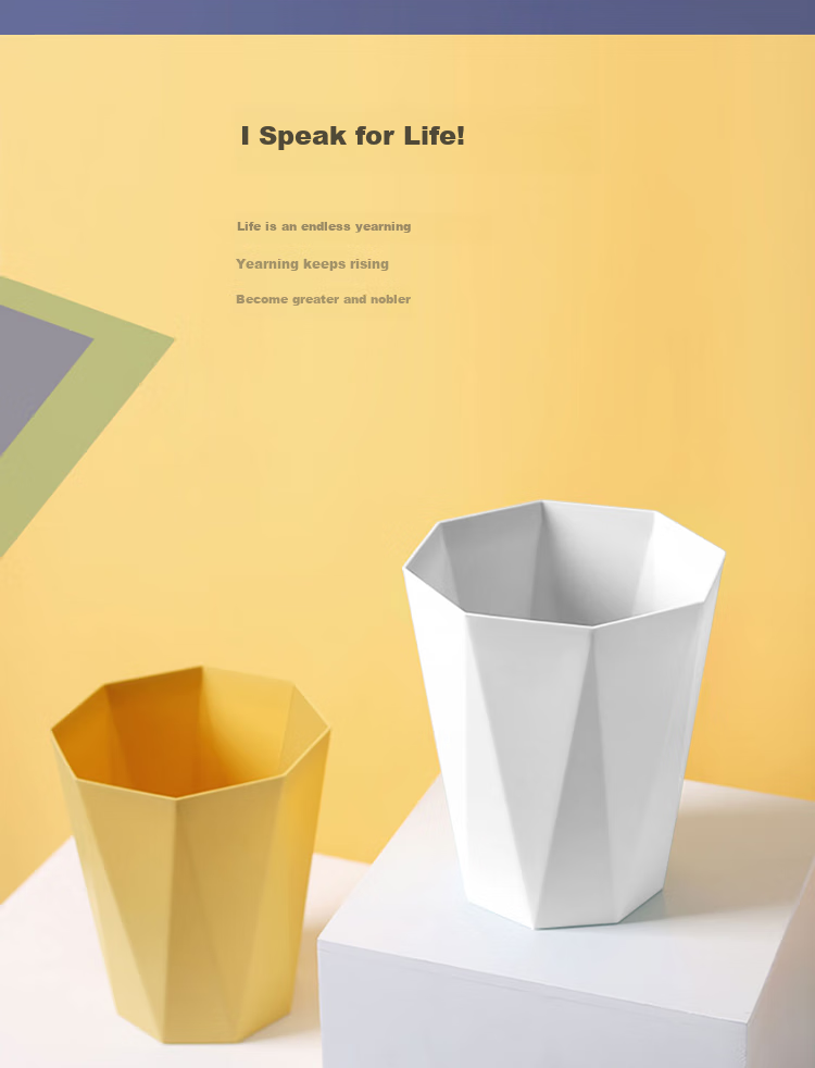 Miaomei Simple Trash Can 11L for Home, Dormitory, Living Room, Bathroom, Kitchen, Uncovered Nordic Style Creative Bedroom Office 2