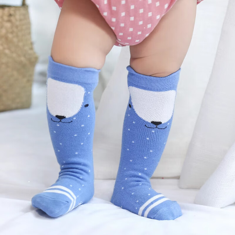 9i9 Baby Socks Autumn Winter Non-Slip Floor Socks Mid-Calf Seamless Socks 2 Pairs Pink Size S F71
